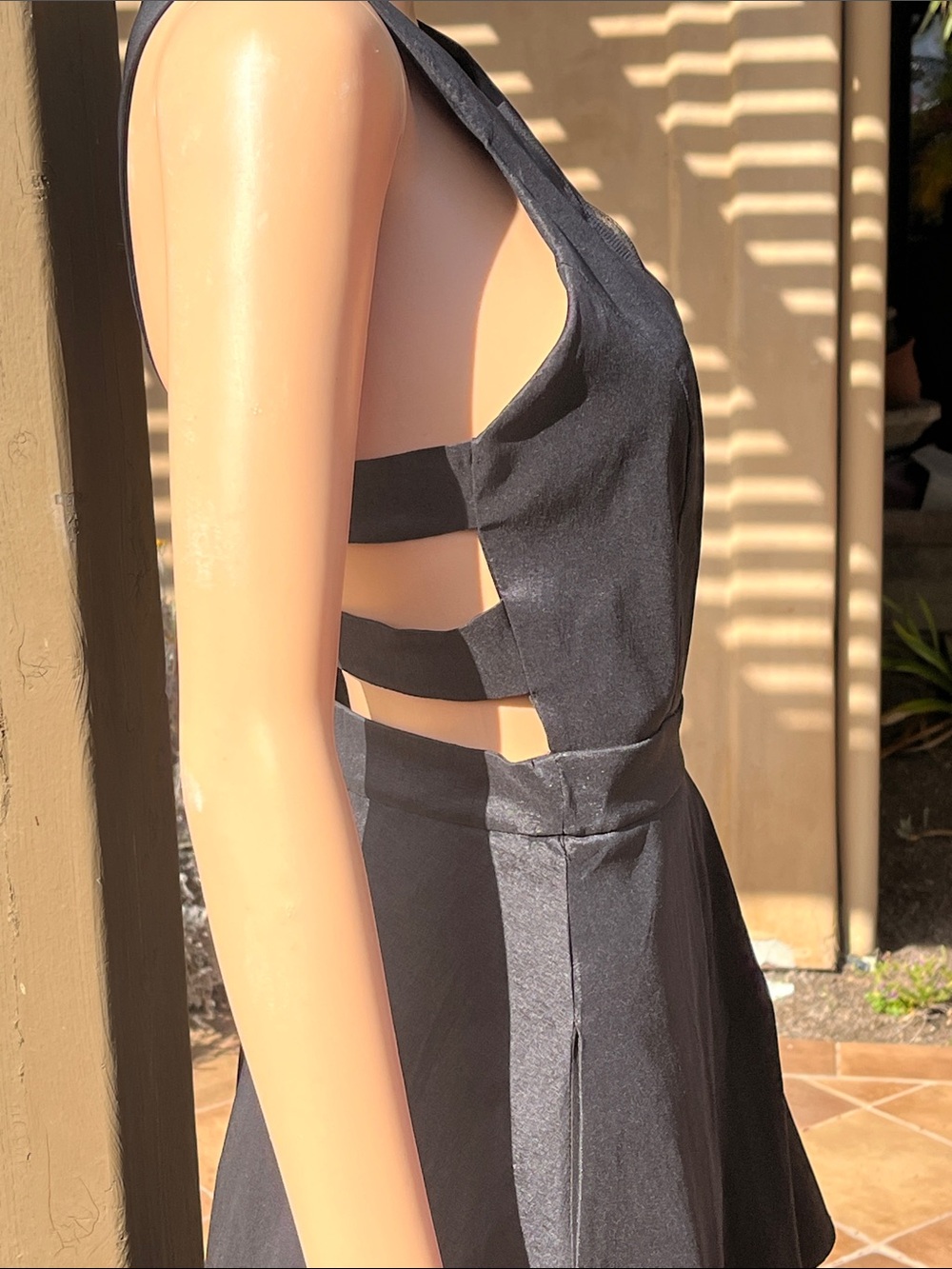 Black Gown with mesh detail and side cutouts - Picture 5 of 10